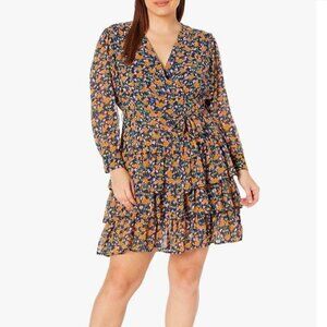 KENDALL + KYLIE Women's V Neck Tiered Ruffle Dress